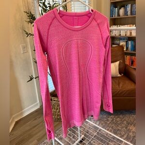 lululemon long sleeve top bright pink size 4